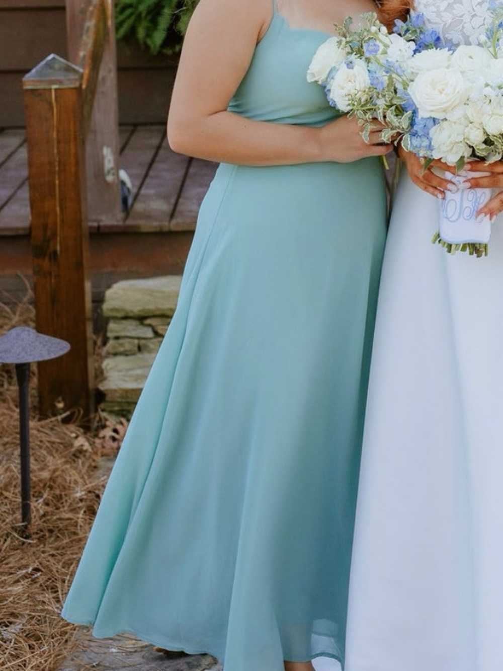 RIHOAS Sage Green Spaghetti Strap Bridesmaid Dress